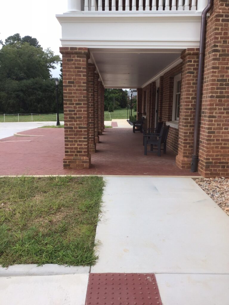 Front building columns.