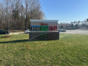 Wawa's gas signs.