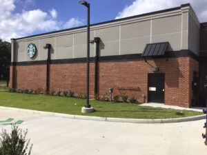 Back side of the Starbucks building. 