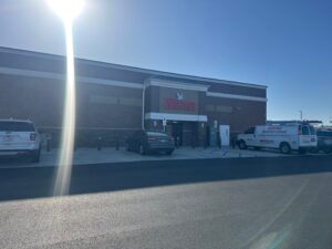 Back side of Wawa building. 