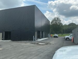 Right side of the building.