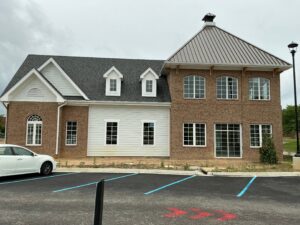 Right side of the building.
