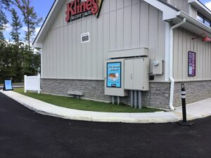 Back side of the ice cream shop building. 