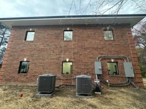 Right side of the office building.